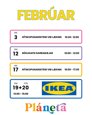 Skynjunarleiksmiðjur í Febrúar - dagskrá - IKEA o.f.l.